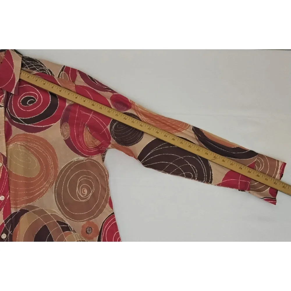 Robert Graham Button -Up Shirt Men's XL 100% Cotton Red Circular Print #Z5784